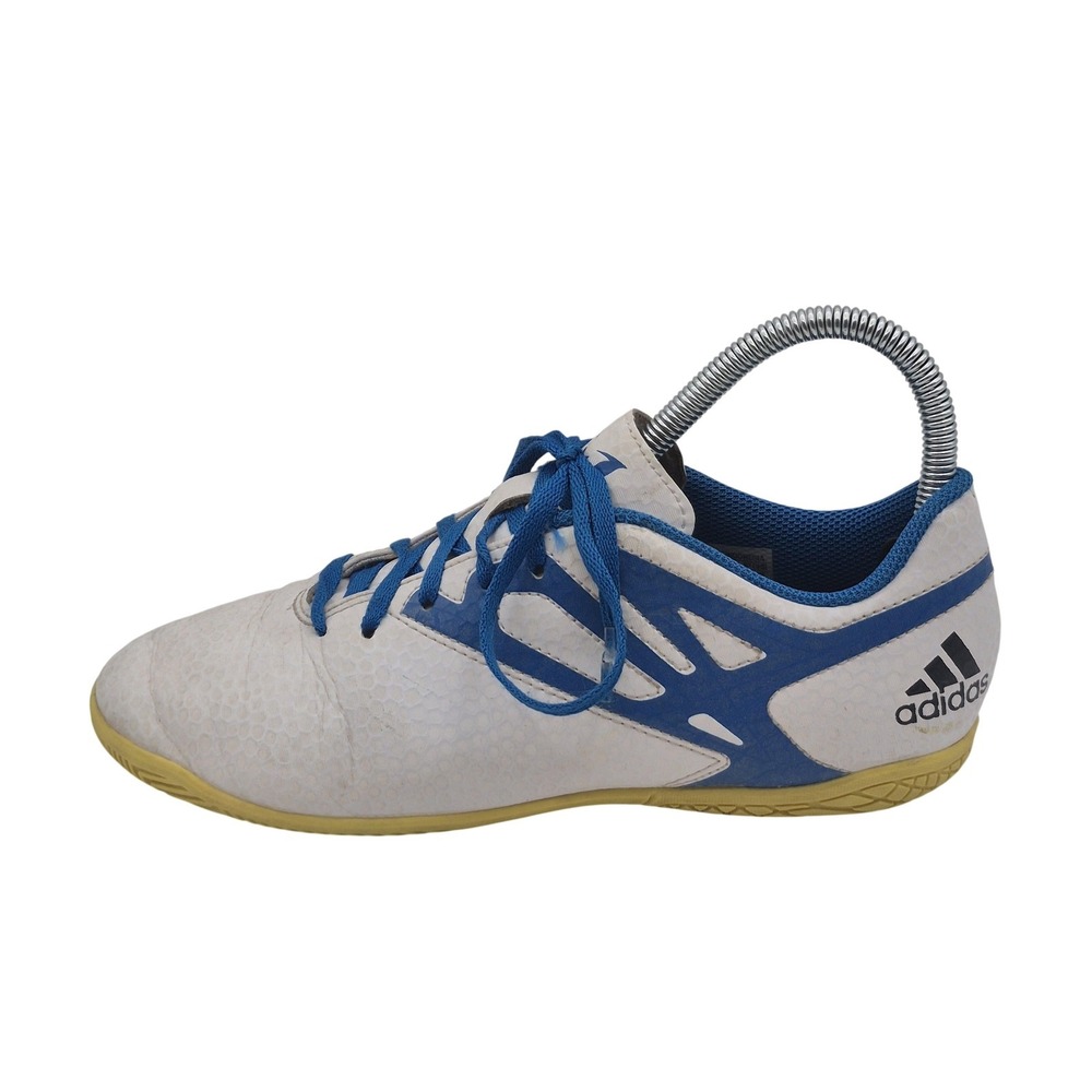 Adidas Indoor Soccer Shoes Mens Size 5 White‎ Blue Non-Marking B25402 Futsal